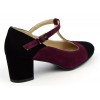 Escarpins brides, cuir daim,  bordeaux, Brenda Zaro, femmes petites pointures,  Slow - F1786B