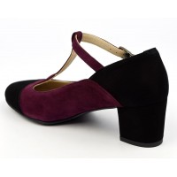 Escarpins brides, cuir daim,  bordeaux, Brenda Zaro, femmes petites pointures,  Slow - F1786B