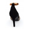 Escarpins cuir daim tri-colores marron - noire - miel, Brenda Zaro, femmes petites pointures, Capuera, F1624