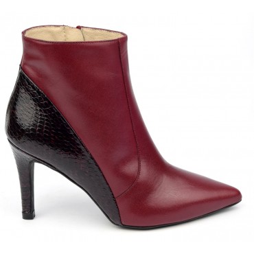 Bottines,  cuir mate, bordeaux, Brenda Zaro, femmes petites pointures, Funk, F97560