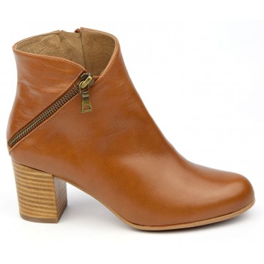 Bottines,  cuir mate, miel, Brenda Zaro, femmes petites pointures, Kuduro, FV1799