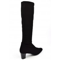 Bottes,  cuir daim, noires, Brenda Zaro, femmes petites pointures, Makina, F1240