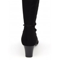 Bottes,  cuir daim, noires, Brenda Zaro, femmes petites pointures, Makina, F1240