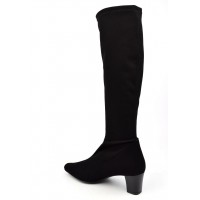 Bottes,  cuir daim, noires, Brenda Zaro, femmes petites pointures, Makina, F1240