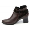 Bottines  low boots, cuir mate, marron fonçé, talon 5,5 cm, J.Metayer, Meabon, femmes petites pointures