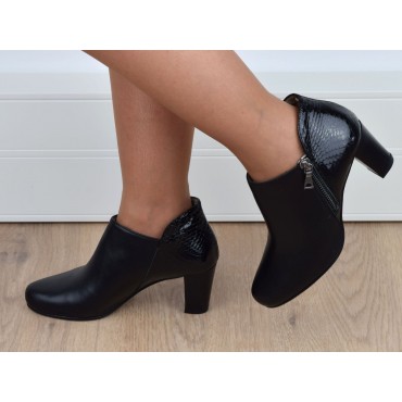 Bottines,  cuir mate, noires, Brenda Zaro, femmes petites pointures, Fado, F1764