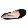 Chaussures compensées cuir daim, noires, Yves de Beaumond, petites pointures, Thaïs, 4079