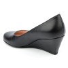 Chaussures cuir lisse talons compensés, noires, Yves de Beaumond, petites pointures, talons 6 cm, Muriel, 4079