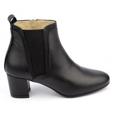 Bottines,  cuir mate, noires, Brenda Zaro, femmes petites pointures, Jazz, F1792