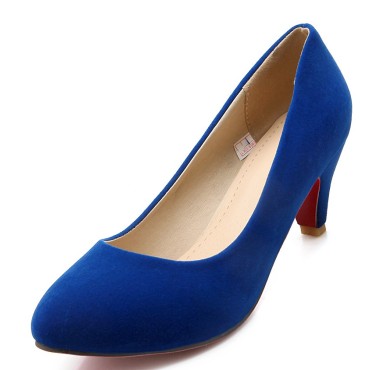 Escarpins bleus aspect daim, talons 6 cm, femmes petites pointures, Esmée