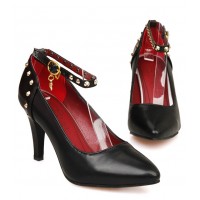 Escarpins, aspect cuir mate noires, talons 8cm, Ellyn 