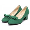 Escarpins mocassins, aspect daim vert, talons 6 cm, femmes petites pointures, Isabeau