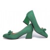 Escarpins mocassins, aspect daim vert, talons 6 cm, femmes petites pointures, Isabeau