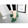 Escarpins mocassins, aspect daim vert, talons 6 cm, femmes petites pointures, Isabeau