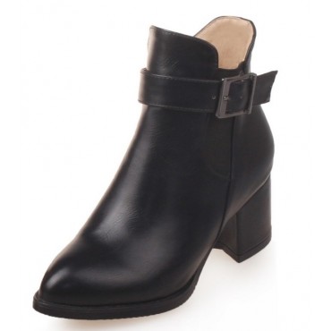 Bottines noires, aspect cuir mate, bouts pointus, Petits talons 6 cm, femmes petites pointures, Sotchi