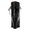 Bottines aspect cuir mate noires, lacet, talons épais 8.5 cm, femmes petite pointure, Tiver