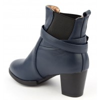 Bottines bleues, aspect cuir mate, bouts pointus, Petits talons 6 cm, femmes petites pointures, Anadyr