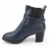 Bottines bleues, aspect cuir mate, bouts pointus, Petits talons 6 cm, femmes petites pointures, Anadyr