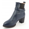 Bottines bleues, aspect cuir mate, bouts pointus, Petits talons 6 cm, femmes petites pointures, Anadyr