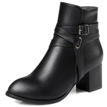 Bottines  aspect cuir mate noire, talons 6 cm,femmes petits petite pointure, Kizel.