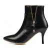 Bottines noires, aspect cuir mate, bouts pointus,hauts talons 8,5 cm, femmes petites pointures, Ardon