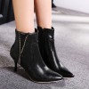 Bottines noires, aspect cuir mate, bouts pointus,hauts talons 8,5 cm, femmes petites pointures, Ardon