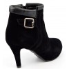 Bottines noires plateforme, aspect daim, talons 8,5 cm, plateau 1,5 cm, femme petite pointure, Volga. 