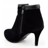 Bottines noires plateforme, aspect daim, talons 8,5 cm, plateau 1,5 cm, femme petite pointure, Volga. 