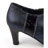 Bottines cuir, Low Boots, bleu irisé, talons 6.5 cm, femmes petites pointures, Un Tour en Ville, Mecrin.