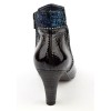 Bottines cuir, noire et bleu, talons 6.5 cm, femmes petites pointures, Un Tour en Ville, Mefaq.