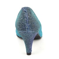 Escarpins Cuir Glitter, bleus, petites pointures, Talons 6.5 cm, Naévia