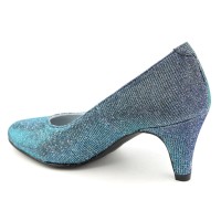 Escarpins Cuir Glitter, bleus, petites pointures, Talons 6.5 cm, Naévia