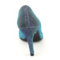 Escarpins Cuir Glitter, bleus, petites pointures, Talons 8 cm, Naévia