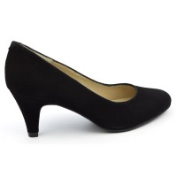 Chaussure, escarpins, femme petite pointure, F96136, Brenda Zaro, daim noir, vue profil 2