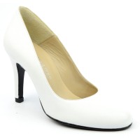 Chaussure, escarpins, femme petite pointure, F96559, Brenda Zaro, cuir mat blanc, vue diagonale 2