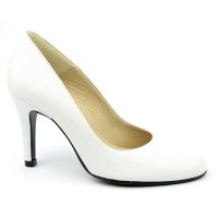 Chaussure, escarpins, femme petite pointure, F96559, Brenda Zaro, cuir mat blanc, vue diagonale