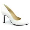 Chaussure, escarpins, femme petite pointure, F96559, Brenda Zaro, cuir mat blanc, vue diagonale