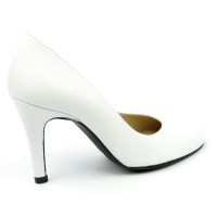 Chaussure, escarpins, femme petite pointure, F96559, Brenda Zaro, cuir mat blanc, vue profil