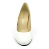 Chaussure, escarpins, femme petite pointure, F96559, Brenda Zaro, cuir mat blanc, vue avant