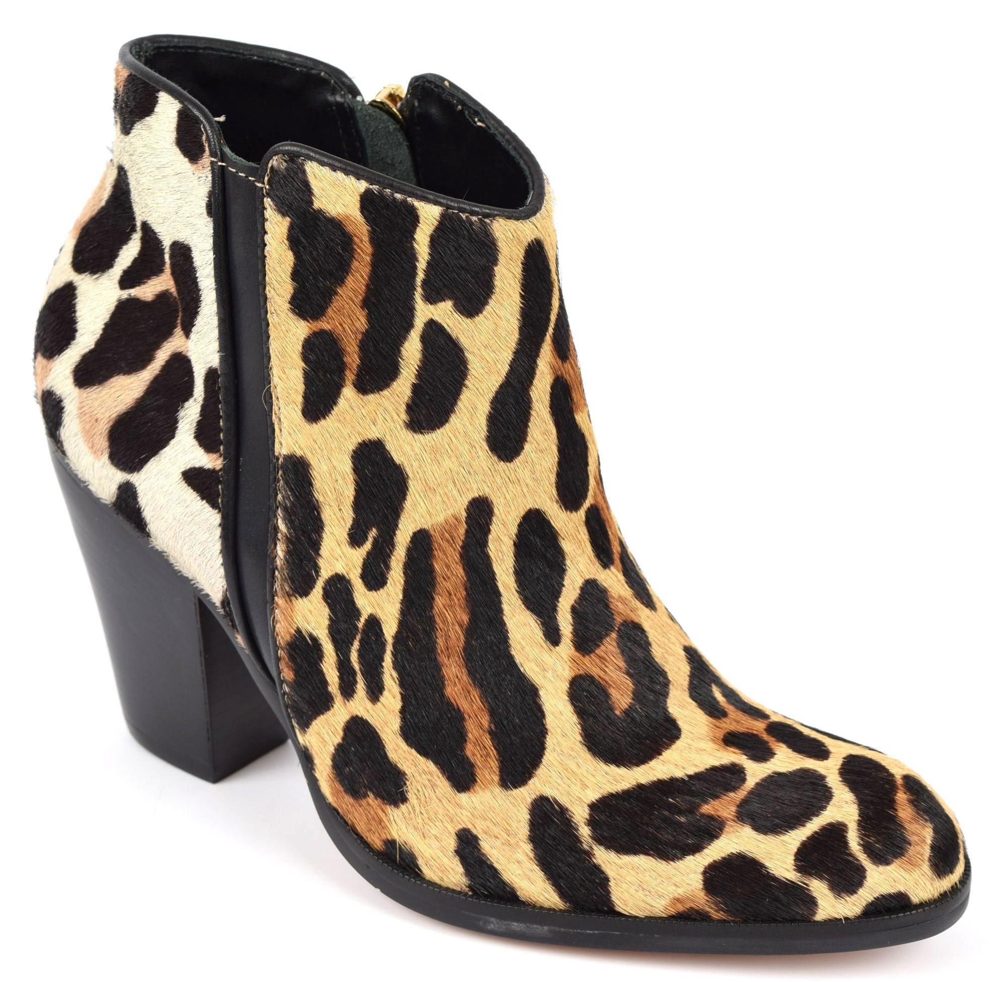 bottines cuir leopard