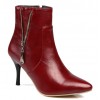 Bottines bordeaux, aspect cuir mate, bouts pointus,hauts talons 8,5 cm, femmes petites pointures, Ardon