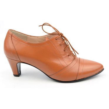 Chaussures, Richelieu, cuir mate, marron clair, Yves de Beaumond, femmes petites pointures, Cambridge, MI-211