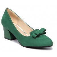 Escarpins mocassins, aspect daim vert, talons 6 cm, femmes petites pointures, Isabeau