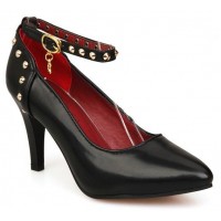 Escarpins, aspect cuir mate noires, talons 8cm, Ellyn 