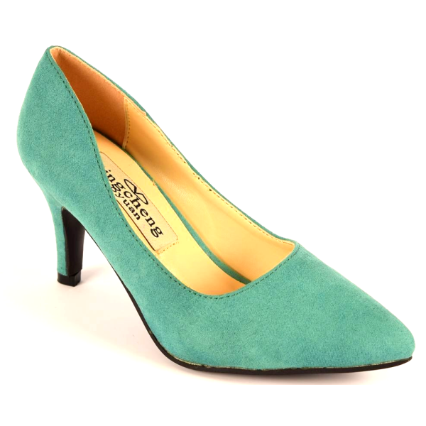 Zapatos de salón, tallas pequeñas, tacones 7 cm, verde hierba, Naline