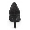 Escarpins cuir, pailletés noires, Brenda Zaro, bouts pointus, Talons 8 cm, F1059A, téva