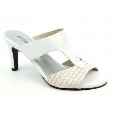 Mules cuir mat, blanches, Rosario, F2040, Brenda Zaro