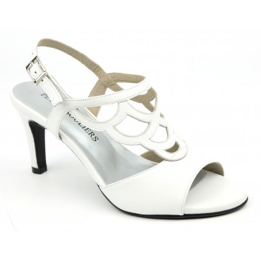 Sandales cuir mat blanc, Kenny, F2038, Brenda Zaro