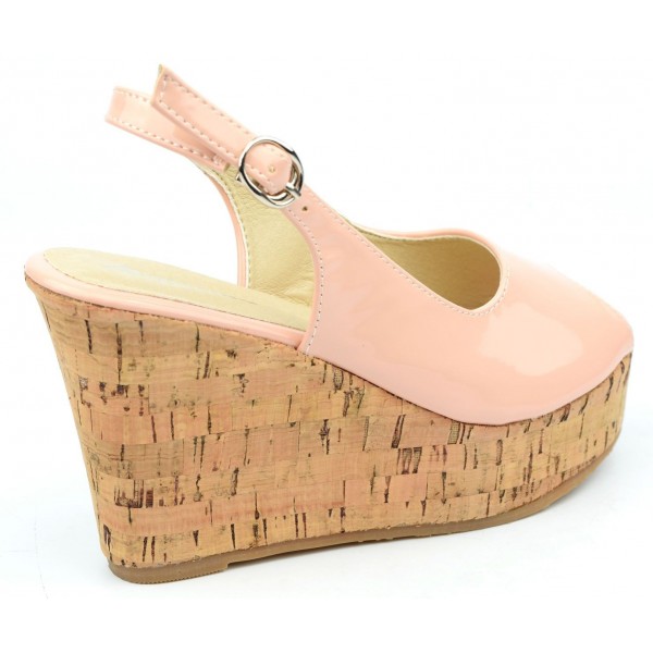 Chaussures Femme JustFab Talons Compensés Fleuris Rose - Pointure 8 US, Bretelles Cheville - Style Printanier Et Féminin