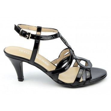 Sandales cuir verni, noires, F97821, Josefina, Brenda Zaro